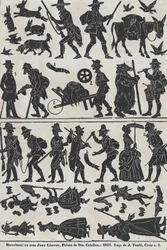 Blad 2 van figuren voor Chinese schaduwpoppen