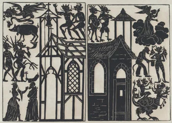 Blad 5 van figuren voor Chinese schaduwpoppen, 1859