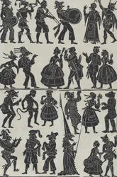 Blad 7 van figuren voor Chinese schaduwpoppen, 1859