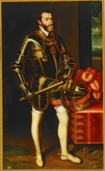 Portret van keizer Karel V ... (schilderij op doek)