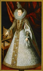 Koningin Margarete van Oostenrijk (schilderij op doek)