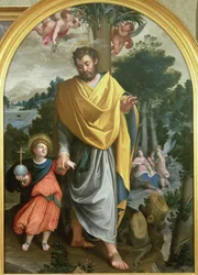 St. Joseph leidt het Kind Christus