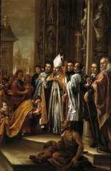 St. Ambrosius vergeeft keizer Theodosius, ca. 1673