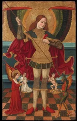 De aartsengel Michaël weegt de zielen van de doden