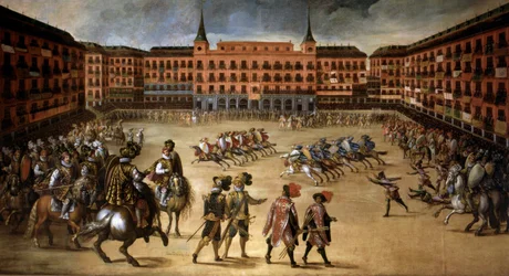 Feest op het Plaza Mayor in Madrid