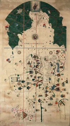 Portolan-Nautische planisfeerkaart door Juan de la Cosa, circa 1500