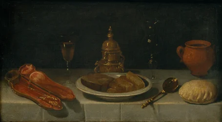 Stilleven en gedekte tafel