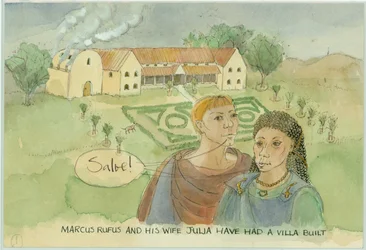 Marcus en Julia, met hun nieuw gebouwde villa, 2003