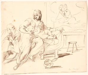 Interieur met de Heilige Familie