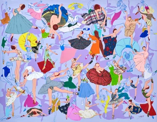 Kleurrijke balletdansers