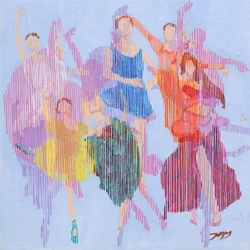 Kleurrijke balletdansers