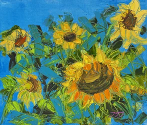 Gouden zomerzonnebloemen