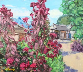 Bloemen uit het Koreaanse dorp