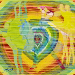 Levendig abstract dansend hart