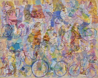 Een levendige fietsbeweging
