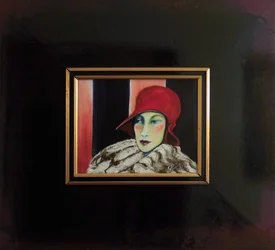 Belle Epoque VII -Dame met rode hoed II-