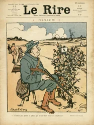 Illustratie door Abel Faivre (1867-1945) voor de omslag van Le Rire, 25/12/09 - Perplexiteit - Platteland, Vrije tijd, Jacht