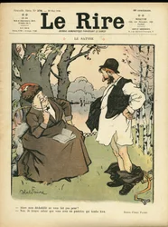 Illustratie van Abel Faivre voor de omslag van Le Rire, 30/05/08 - De satyr - Natuur Vegetatie, Liefde, Mode, Boom, Glaswerk