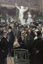 Een vrijdag in de salon des artistes français. Schilderij door Jules Alexandre Grun (1868-1939)