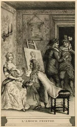 Scène van liefdesschilder