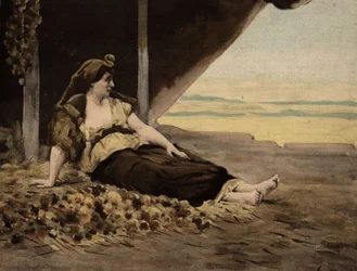 Cleopatra (Cleopatre) verkoopt uien. Illustratie van Jules Garnier. In "Rabelais en de werken van Jules Garnier".