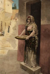 Dido (Didon) verkoopt mossen. Pantagruel. Illustratie door Jules Garnier. In "Rabelais en de werken van Jules Garnier".