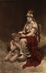 Semyramis (Semiramis) spoelt een belistre (tramp). Pantagruel. Illustratie door Jules Garnier. In "Rabelais en de werken van Jules Garnier".