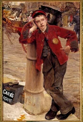 De kleine Engelse schoenpoetser, schilderij van Jules Bastien-Lepage (1848-1884), 1882, zon, 0,89 x 1,32 m, Parijs, decoratieve kunsten