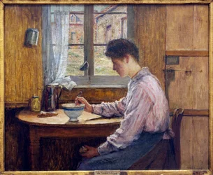 De blauwe beker. Schilderij door Jules Boquet (1840-1932), olieverf op doek, voor 1913, begin 20e eeuw. Musee la piscine, Roubaix