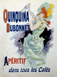 Reclameposter door Jules Chéret (1836-1932) voor de aperitief Quinquina Dubonnet. 1895