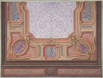 Ontwerp voor plafond van Grand Salon, Hôtel Hope, 1867