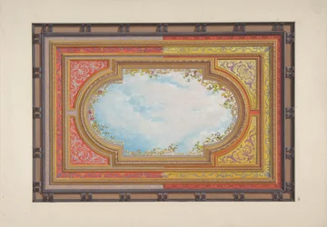 Ontwerp voor een plafond geschilderd met trompe l