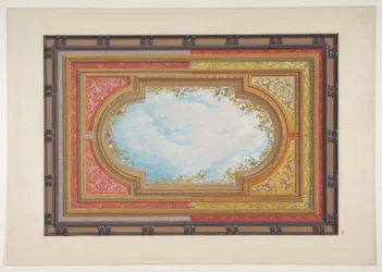 Ontwerp voor een plafond geschilderd met trompe l