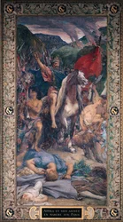 Attila (c.406-453) en zijn leger marcheren naar Parijs