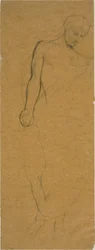Studie van een Staande Gedrapeerde Figuur