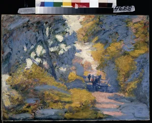 Zonnige weg. Schilderij van Jules-Leon Flandrin