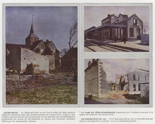 Gourgancon, het station van Fere-Champenoise, de projectielen van 150