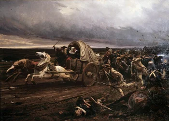 De nederlaag van Cholet. Opstand gewapend in Vendee in maart 1793, gereprimeerd in oktober door de Conventie en de Republikeinse legers, de 