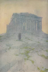 Het Parthenon in Athene, 1913