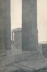 De tempel van Athene Nike in Athene, 1913