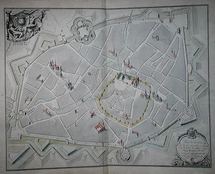 Plan van de oude en nieuwe stadsmuren van Dijon