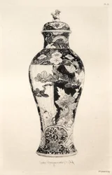 Geschiedenis van de keramische kunst: een beschrijvende en filosofische studie van het aardewerk van alle tijden en alle naties: Japan: chrysant-paioenfamilie. - Pot, 