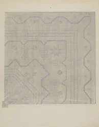 Kaarsenlont Sprei Geweven, ca. 1936