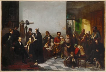 De dokter van de armen (schilderij op doek)