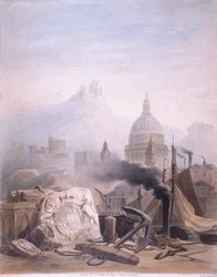 Montage van afbeeldingen met St. Pauls, c. 1855