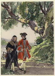 Illustratie voor memoires van Casanova (kleurenlitho)