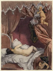 Illustratie voor memoires van Casanova (kleurenlitho)