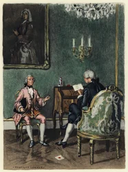 Illustratie voor memoires van Casanova (kleurenlitho)