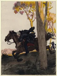 Illustratie voor memoires van Casanova (kleurenlitho)
