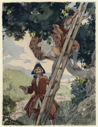Illustratie voor memoires van Casanova (kleurenlitho)